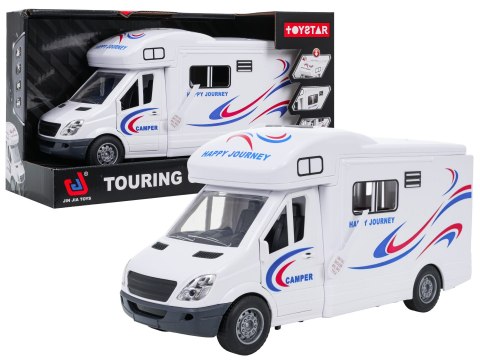 Biały Kamper Funkcją Świateł i Dźwięku