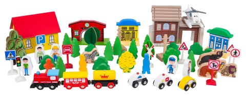 MEGA Drewniana Kolejka na Stoliku