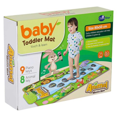 Mata interaktywna grająca muzyczna edukacyjna zwierzątka