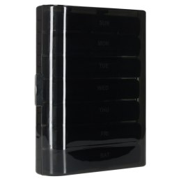 Pojemnik organizer na tabletki leki czarny