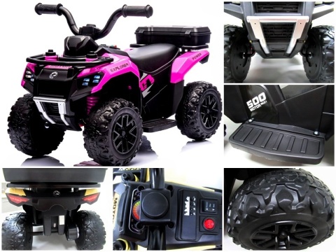 Quad J9 RÓŻOWY na akumulator dla dzieci, muzyka, światło