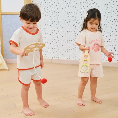 VIGA Drewniany Zestaw Paletek do Gry Złap Piłkę z Punktacją