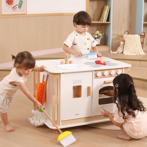 VIGA Interaktywne Centrum Domowe 3w1 z Akcesoriami - Nauka i Zabawa dla Dzieci