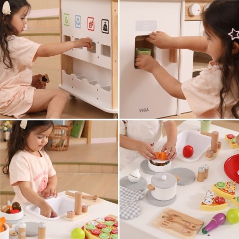 VIGA Interaktywne Centrum Domowe 3w1 z Akcesoriami - Nauka i Zabawa dla Dzieci