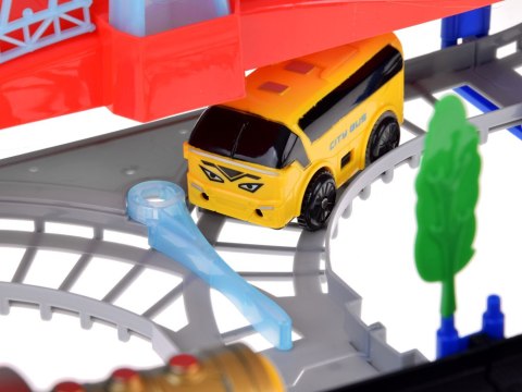 Kolejka Elektryczna 2w1 Lokomotywa z Wagonami + Tor i Autobus ZA5886