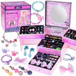 Rozkładana szkatułka na biżuterię koraliki DIY ozdoby do włosów ZA5732