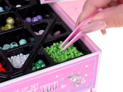 Rozkładana szkatułka na biżuterię koraliki DIY ozdoby do włosów ZA5732