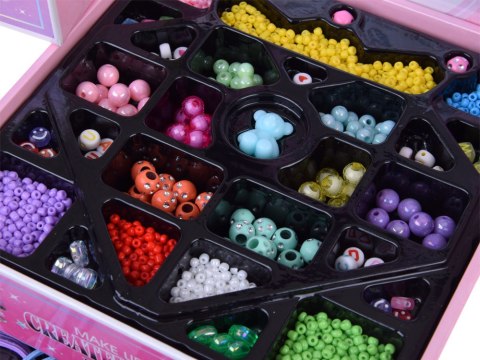 Rozkładana szkatułka na biżuterię koraliki DIY ozdoby do włosów ZA5732