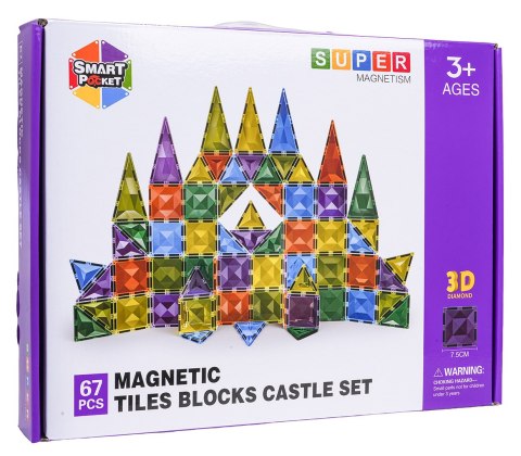Zestaw Klocków Magnetycznych 3D 67el.
