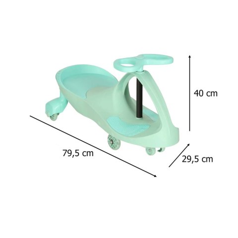 Jeździk grawitacyjny LED Swing Fix S3 świecące koła miętowy