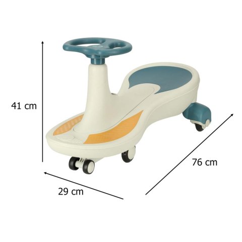 Jeździk grawitacyjny LED Swing Fix S4 świecące koła z muzyką grający 76cm niebiesko-biały max 100kg