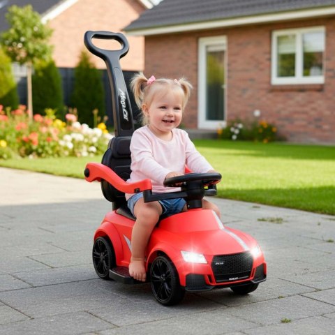 Jeździk pchacz samochód 3w1 z dźwiękiem światłami czerwony