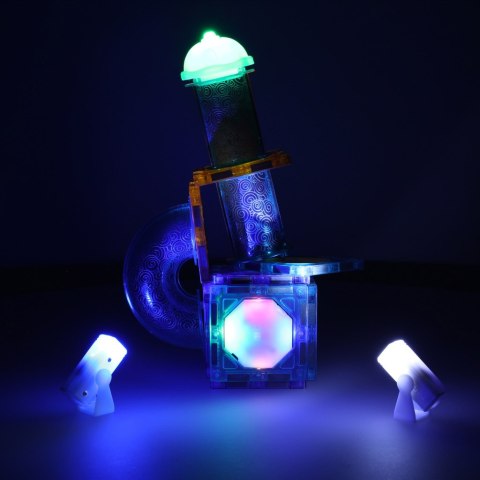 Klocki magnetyczne konstrukcyjne marble tor kulkowy świecący 49 elementów