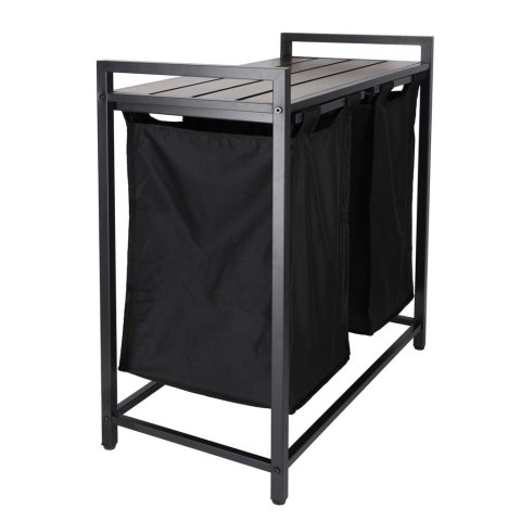 Kosz na pranie bieliznę 2 komory z półką blatem pojemnik loft 76l