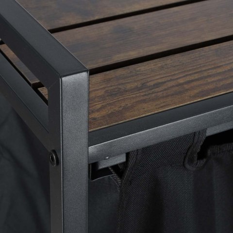 Kosz na pranie bieliznę 2 komory z półką blatem pojemnik loft 76l