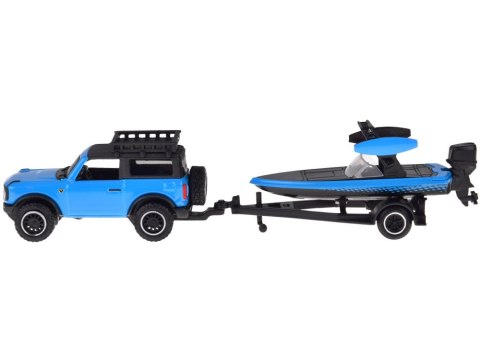 Maisto Licencjonowane Auto metalowe Ford Bronco 2021 + łódź 1:64 ZA5969