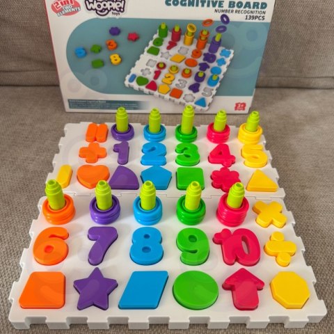 WOOPIE Układanka Montessori Sorter Trening Mózgu Literki Cyferki 139 el