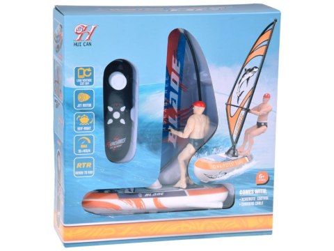 Zdalnie sterowany świecący WINDSURFER pływający na pilota RC0740