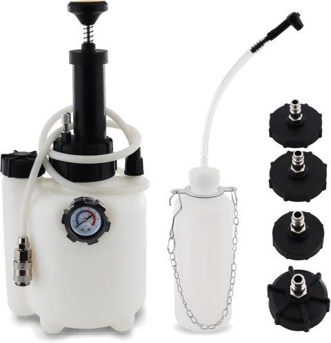 Zestaw do odpowietrzania hamulców 3L + zbiornik 1L + 4 adaptery