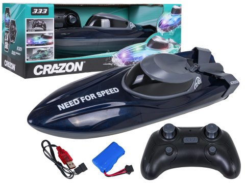 R/C Łódź z Podświetleniem Niebieska