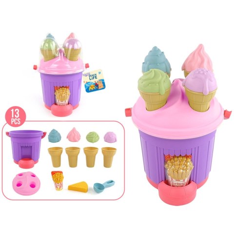 WOOPIE Zestaw do Piaskownicy Lody Foremki Wiaderko z Lodami do piasku