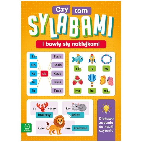 Aksjomat Czytam sylabami i bawię sie naklejkami. Ciekawe zadania do nauki czytania KS1049
