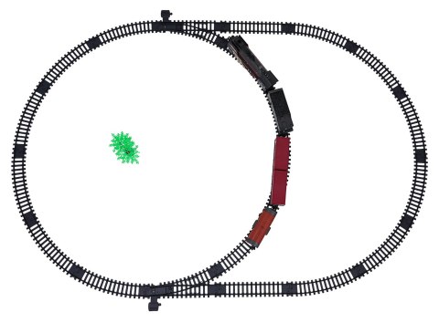 Kolejka Retro z Funkcją Świateł, Dźwięku i Dymu 138cm