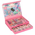 Kuferek zestaw kosmetyków do makijażu i paznokci makeup kosmetyki cienie lakiery szuflady syrenka