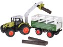 Sterowany Traktor na pilota z przyczepą i chwytakiem bale drewna RC0719
