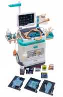 Interaktywny Zestaw Lekarza z Wózkiem lekarskim dla dzieci 3+ EKG RTG + Termometr + Stetoskop + Akcesoria 26 el.