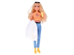 Modna lalka influencerka Anlily zimowy outfit futerko akcesoria ZA5701