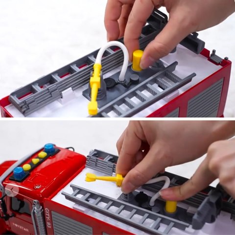 WOOPIE Ciężarówka Wóz Strażacki Na Wodę Dźwięk Światła 1:14