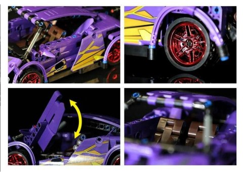 Zestaw Klocków Auto Sportowe Fioletowe 470el.