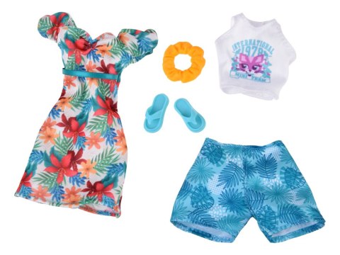 Zestaw ubranka dla lalki wakacyjne stylizacje sukienka dodatki ZA5706