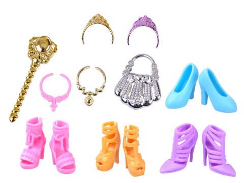 Anlily Lalka MODELKA + duży zestaw 11 sukienek i akcesoriów królewny ZA5695