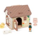 CLASSIC WORLD Drewniany Domek Sensoryczny Edukacyjny z Zamkami Kluczykami 11el.