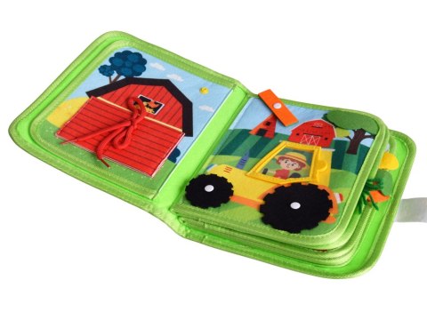 Filcowa książeczka manipulacyjna FARMA okienka naklejki na rzepy ZA6025