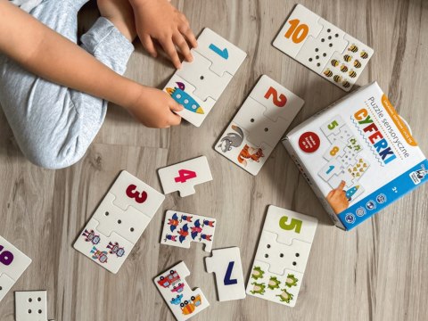 Kapitan Nauka Puzzle sensoryczne Cyferki - dotykam, układam i uczę się ZA6085
