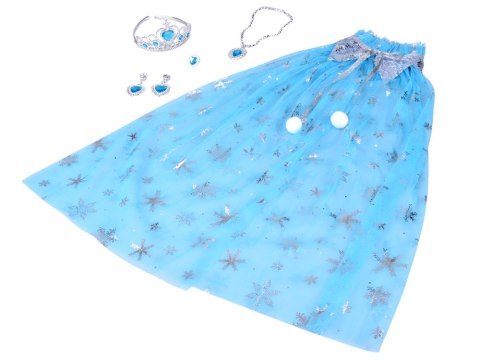 Kostium dla księżniczki "KRÓLOWA LODU" - peleryna i zestaw biżuterii ZA6028