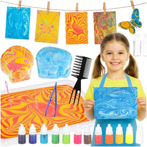 Malowanie na wodzie ebru zestaw kreatywny artystyczny akcesoria 12 kolorów