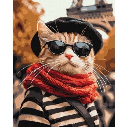 Malowanie po numerach 40x50 cm KHO6705 Puszysty w Paryżu AP0115