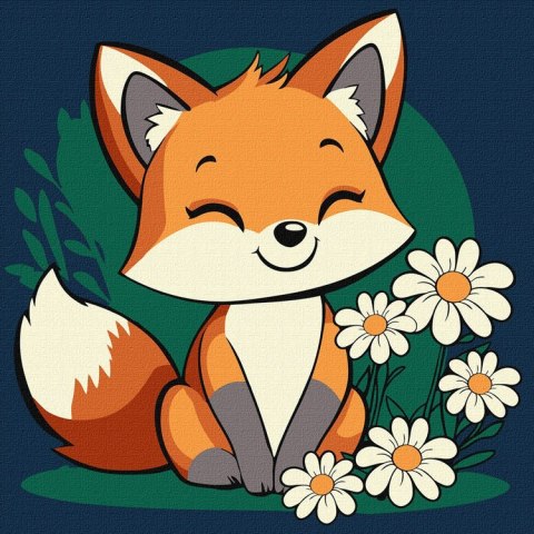 Malowanie po numerach dla dzieci 25x25cm KHO6299 Piękna lisiczka AP0084