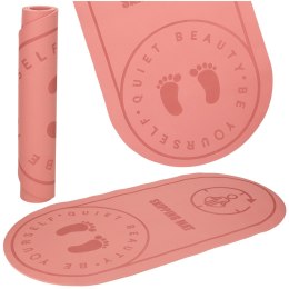 Mata do ćwiczeń jogi wygłusz 125x61x0,6 cm różowa