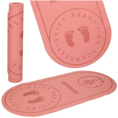 Mata do ćwiczeń jogi wygłusz 125x61x0,6 cm różowa