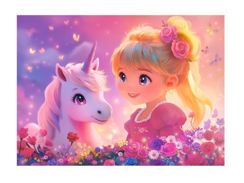 Puzzle 100-elementów Princess with Unicorn B-111299