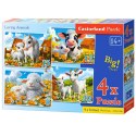 Puzzle 4w1 Loving Animals B-041060