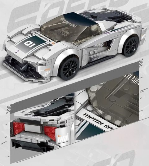 Zestaw Klocków Auto Sportowe Szare R/C