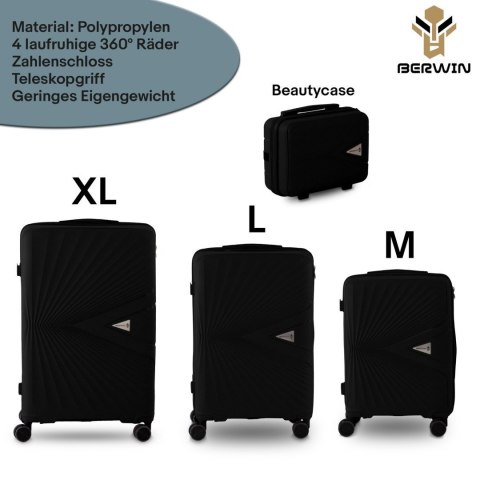 Komplet podróżny 3 walizki XL L M + kosmetyczka twarde TSA 4 kółka lekki