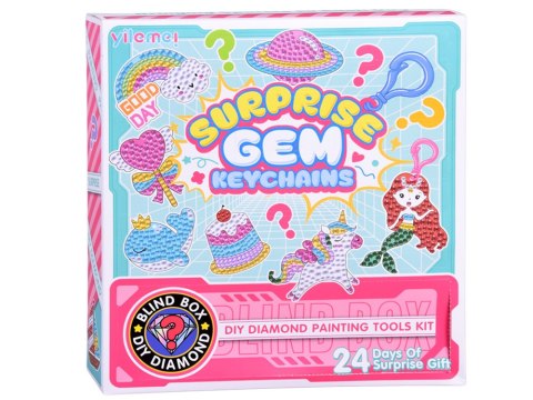 Kreatywny kalendarz adwentowy wyklejanka haft diamentowy breloczki ZA6019