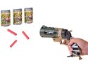 Pistolet na piankowe naboje + puszki zestaw strzelecki dla dzieci ZA5981